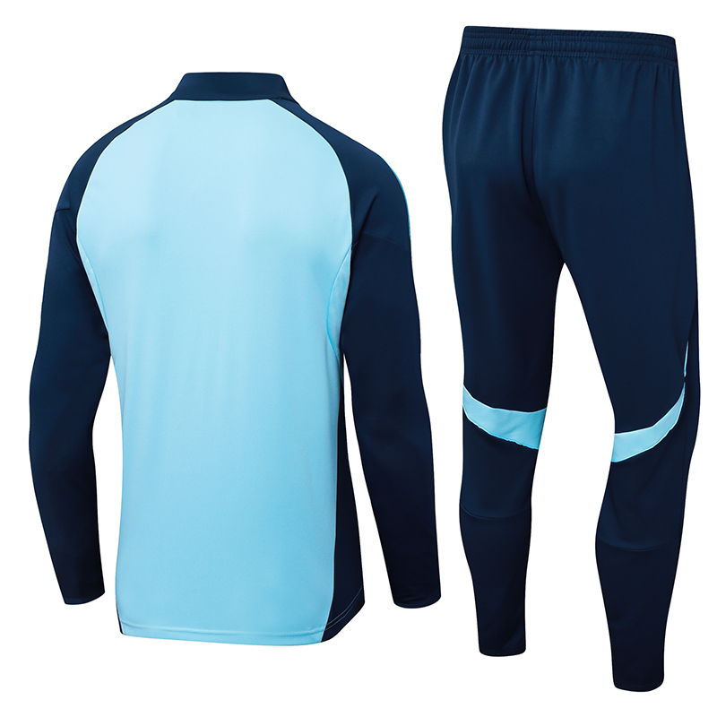 2025/2026 Arsenal Half-Pull Training Suit Light Blue Football Shirt 1:1 Thai Quality Set