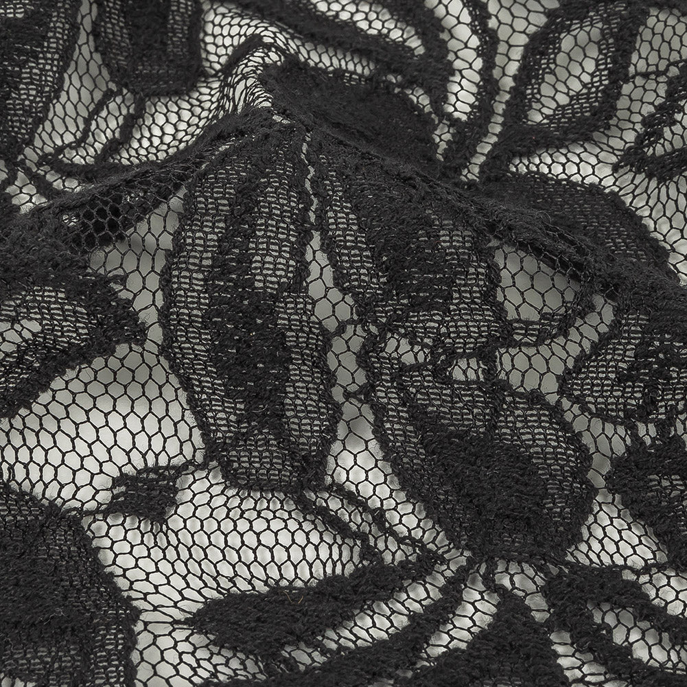 Black Floral Re-Embroidered Lace - Joann Fabrics