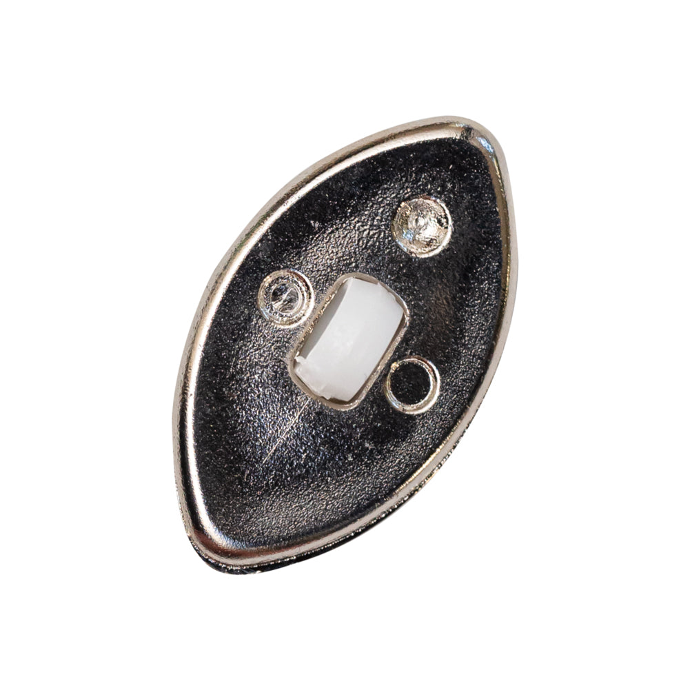 Italian White and Silver 2-Piece Plastic Teardrop Shank Back Button - 42L/27mm - Joann Fabrics