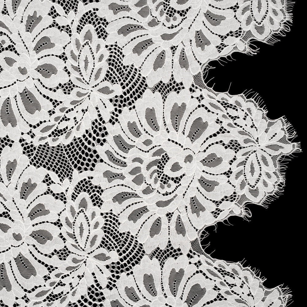 Corded Lace with Finished Scalloped Edges - Ivory Bold Florals - Joann Fabrics