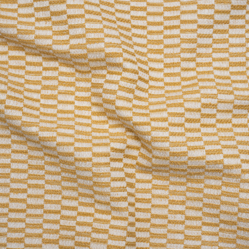 Textured Polyester and Cotton Woven - Marigold Rectangle Checks - British Imported - Joann Fabrics