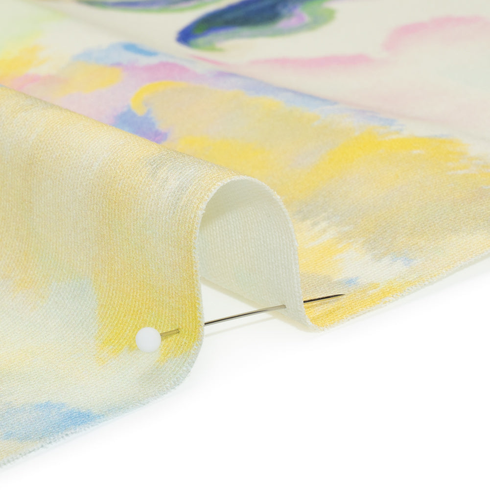 Stretch Cotton Canvas Print - White and Yellow Painterly Floral - Mood Exclusive Step One - Joann Fabrics