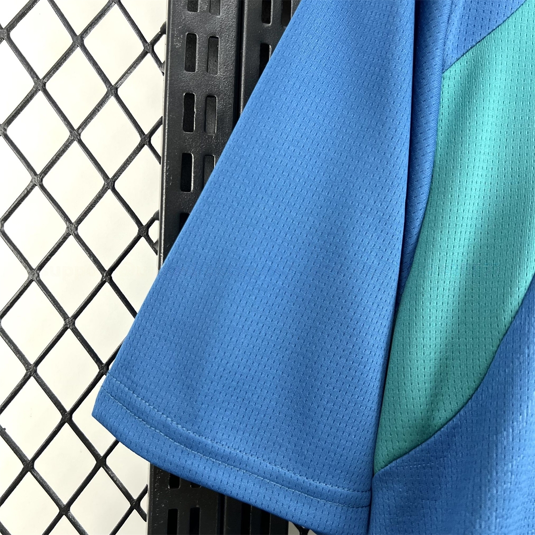 Portugal 2026 Muted Blue With Emerald Green Pre-Match Jersey - Fans Version - UnitedFutballJersey