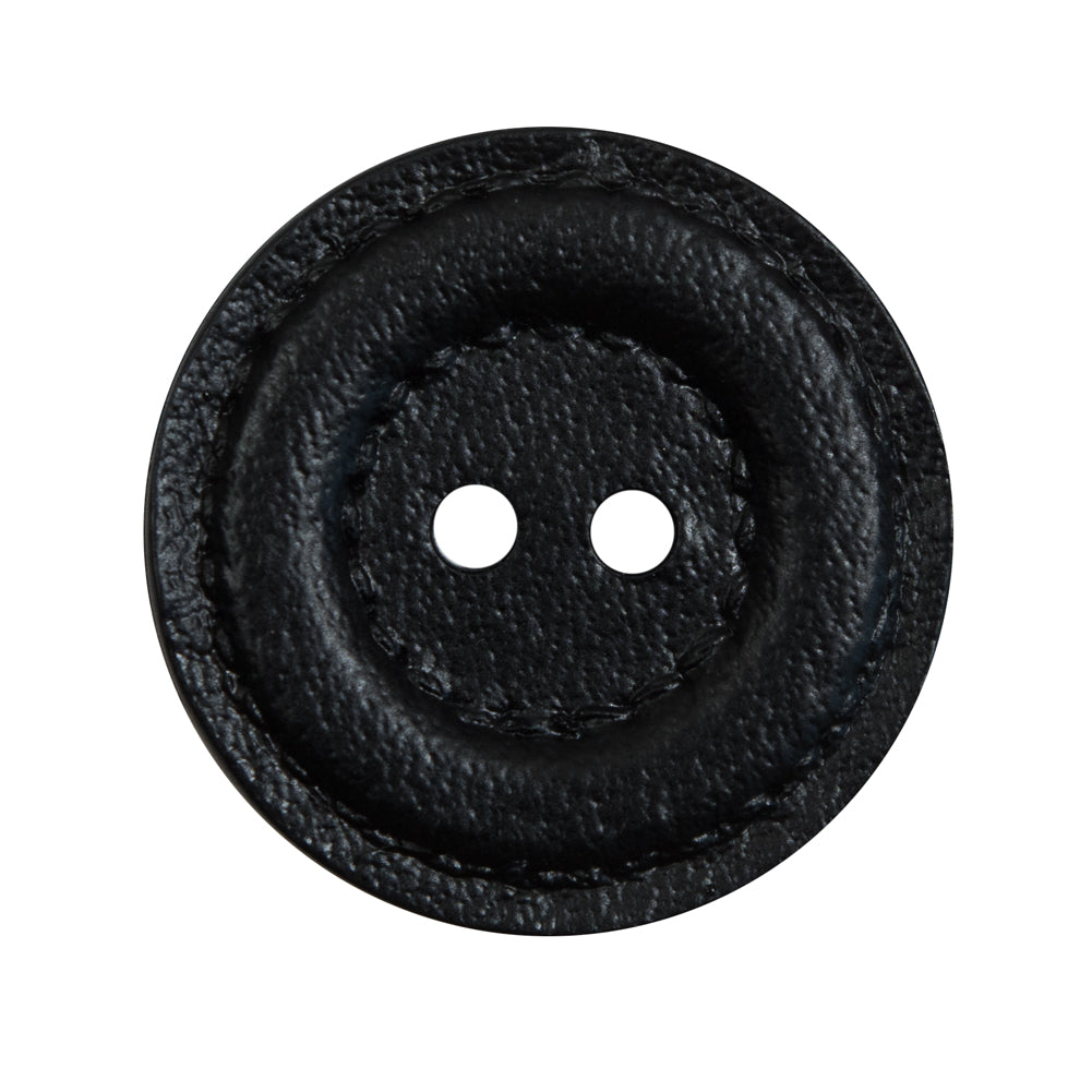 Black Faux Leather Plastic 2-Hole Button - 44L/28mm - Joann Fabrics