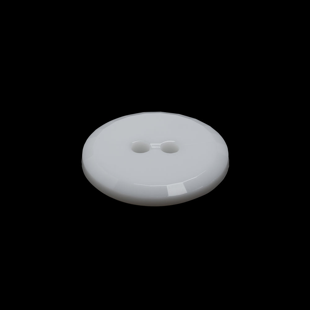 Flat Plastic 2-Hole Button - White Faceted Rim - 32L/20mm - Joann Fabrics