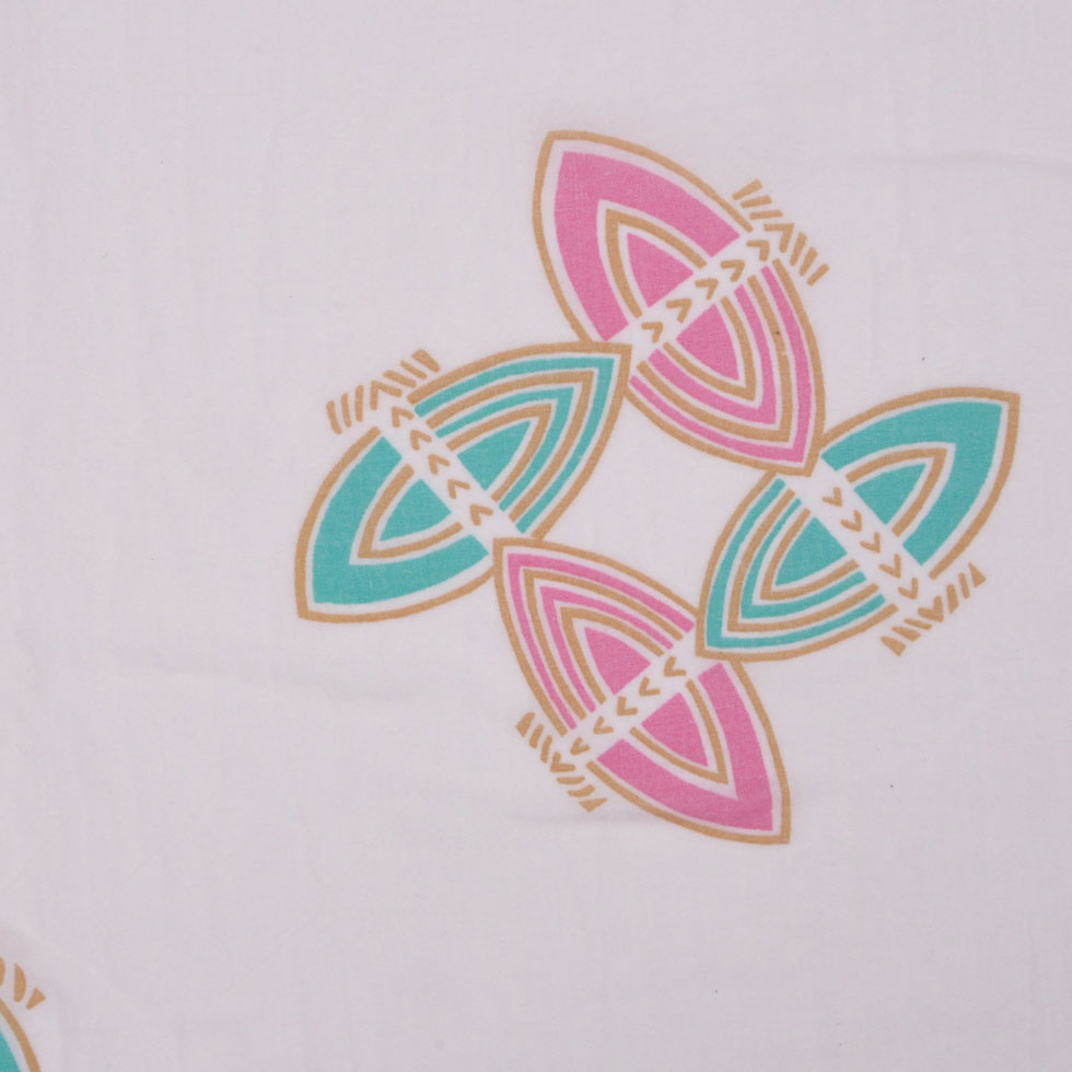 Off-White/Taffy/Pink/Green Geometric Cotton Voile - Joann Fabrics