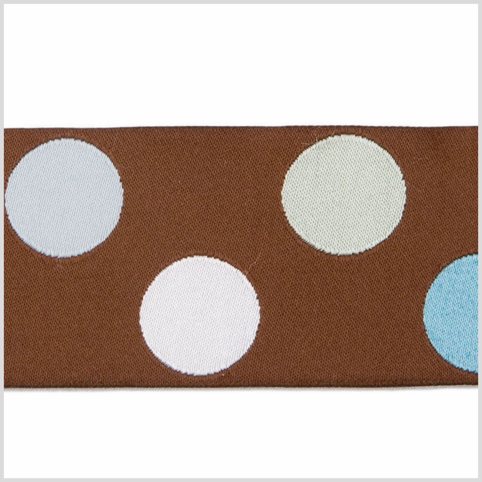 Chocolate/White/Blue/Seafoam/Baby Blue French Jacquard Ribbon - Joann Fabrics