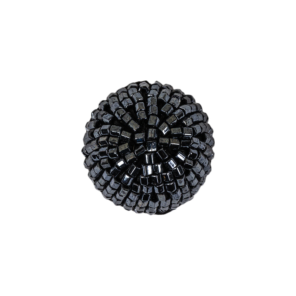 Vintage Gunmetal Seed Beaded Domed Shank Back Button - 32L/20mm - Joann Fabrics