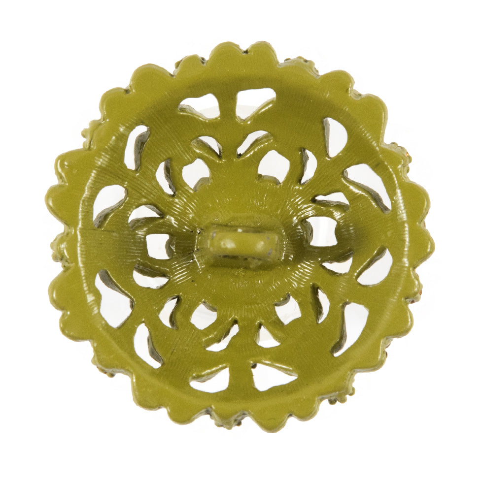 Olive Rhinestone Metal Button - 54L/34mm - Joann Fabrics