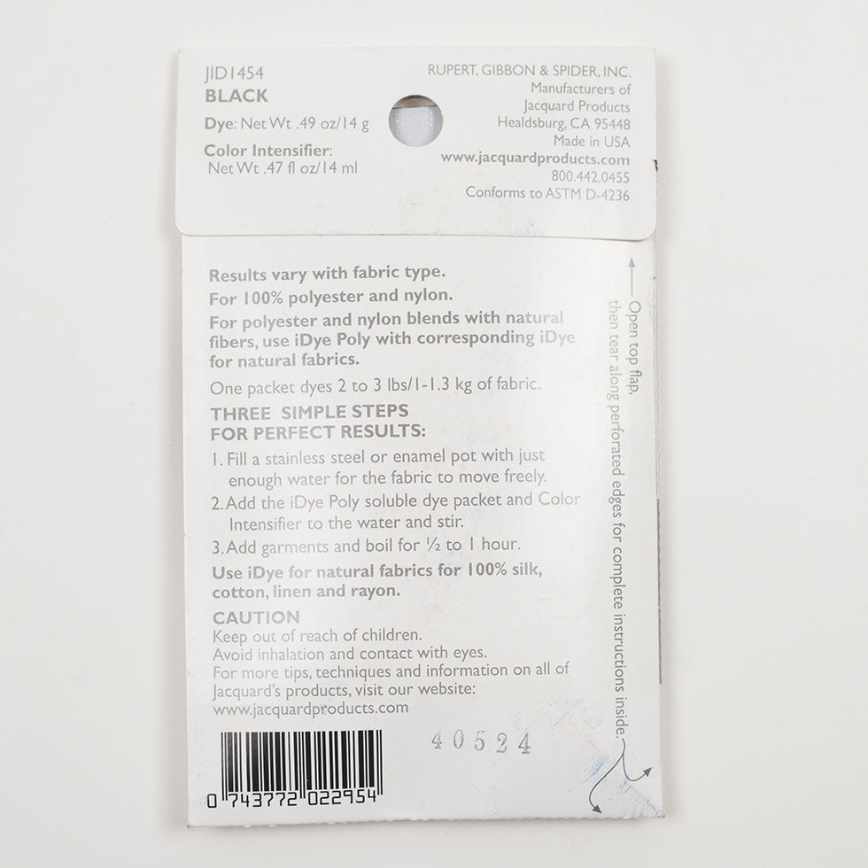 Jacquard iDye Poly Synthetic Fabric Dye - 454 Black - Joann Fabrics