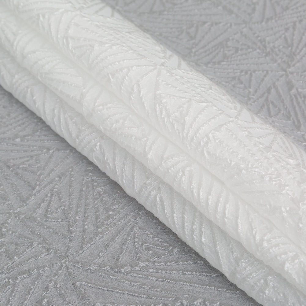 Luminous White Geometric Double-Layer Creped Organza Brocade - Joann Fabrics