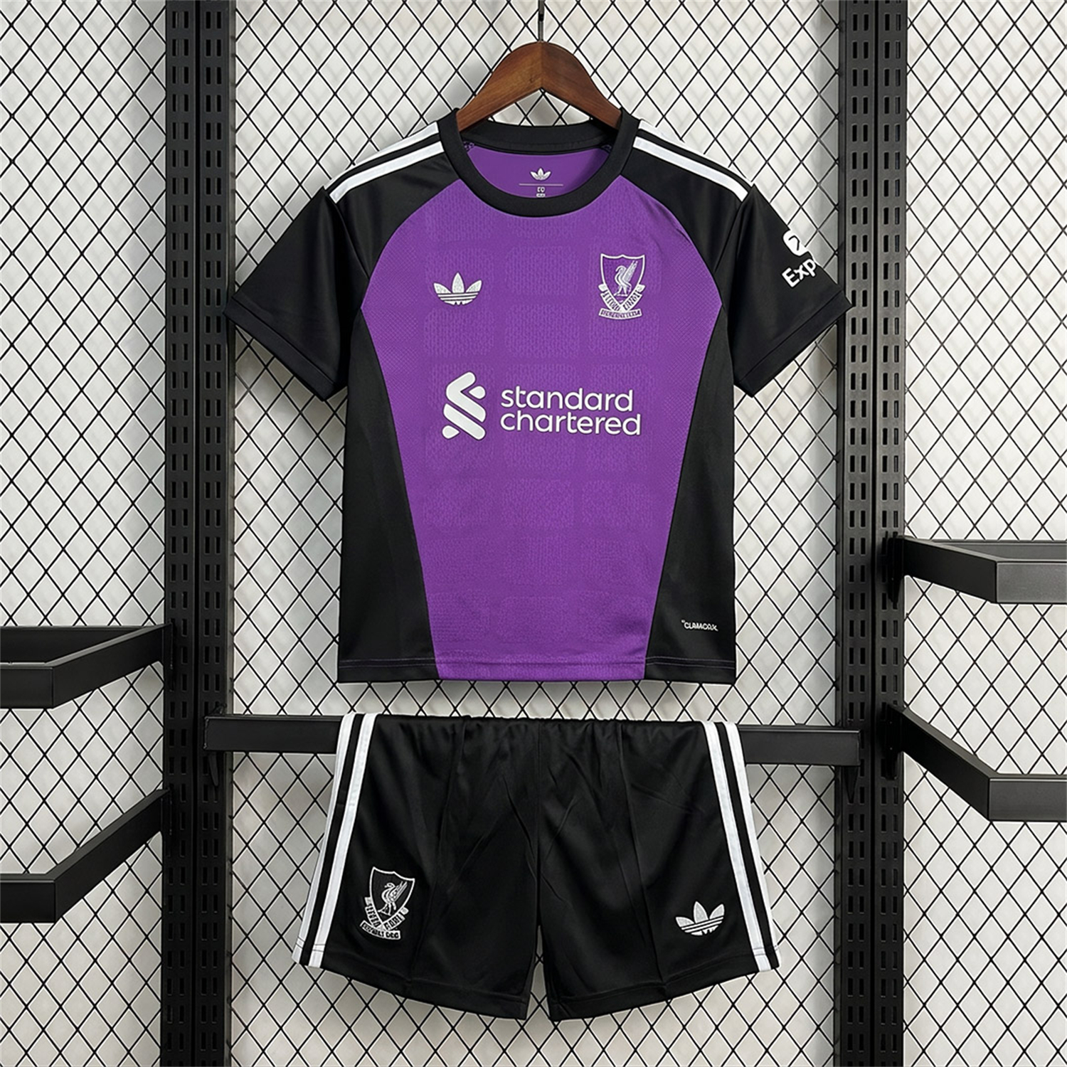 Liver.pool 26-27 Purple Black Goalkeeper Kids Kit - UnitedFutballJersey