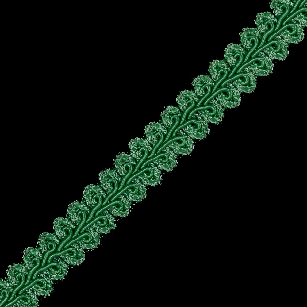 Kelly Green Braided Flat Cord - 0.625