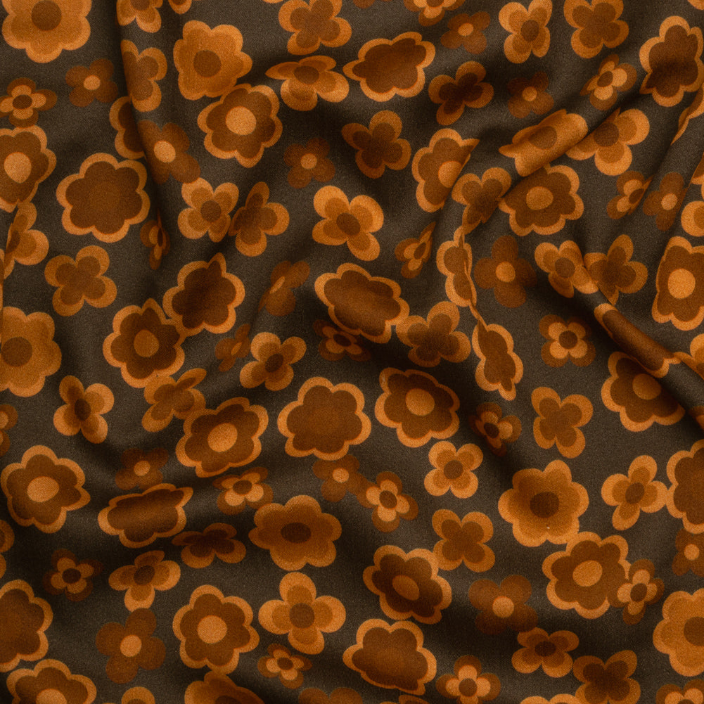 Mood Exclusive Brown Daisy Train Rayon Challis - Joann Fabrics