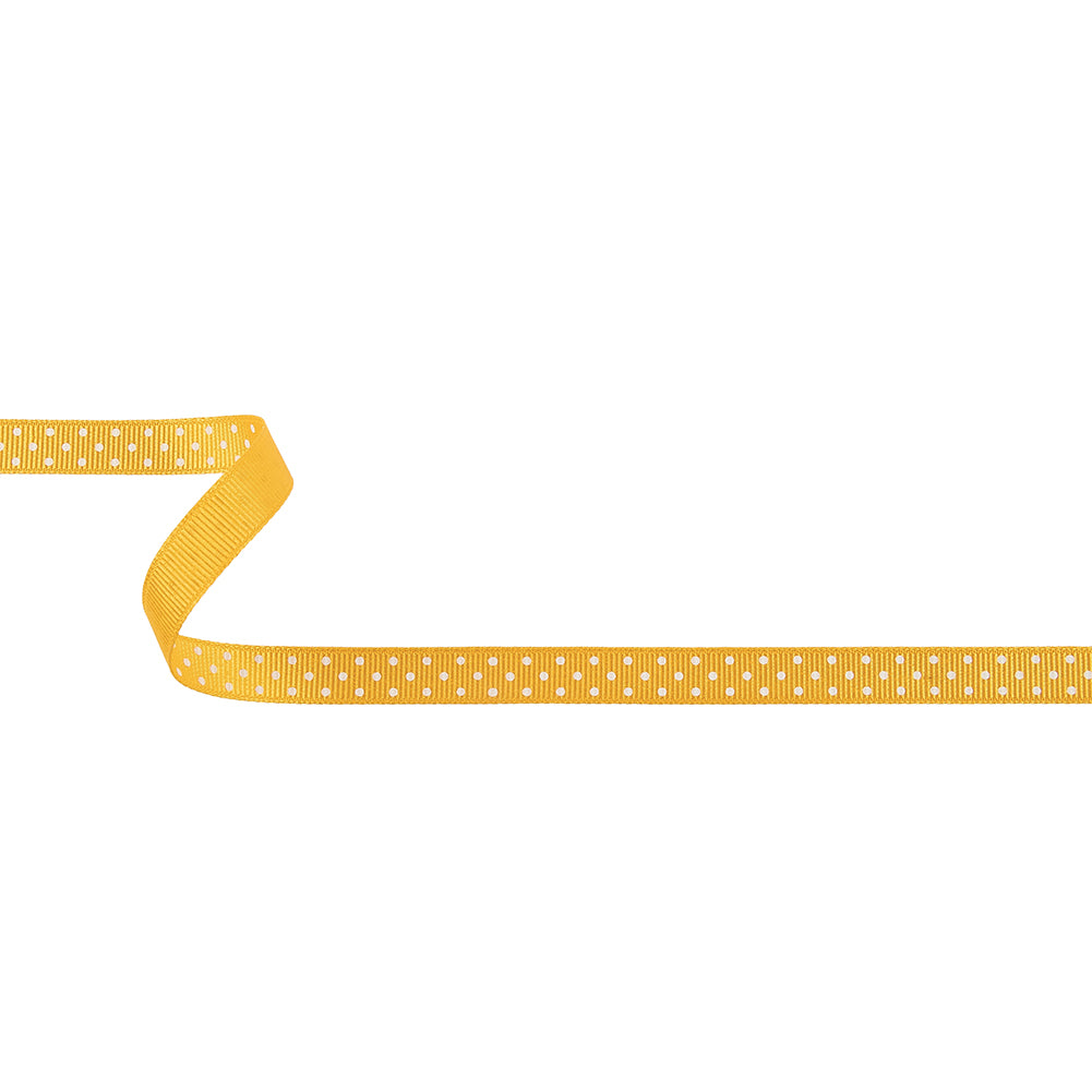 Freesia and White Polka Dots Grosgrain Ribbon - 0.375