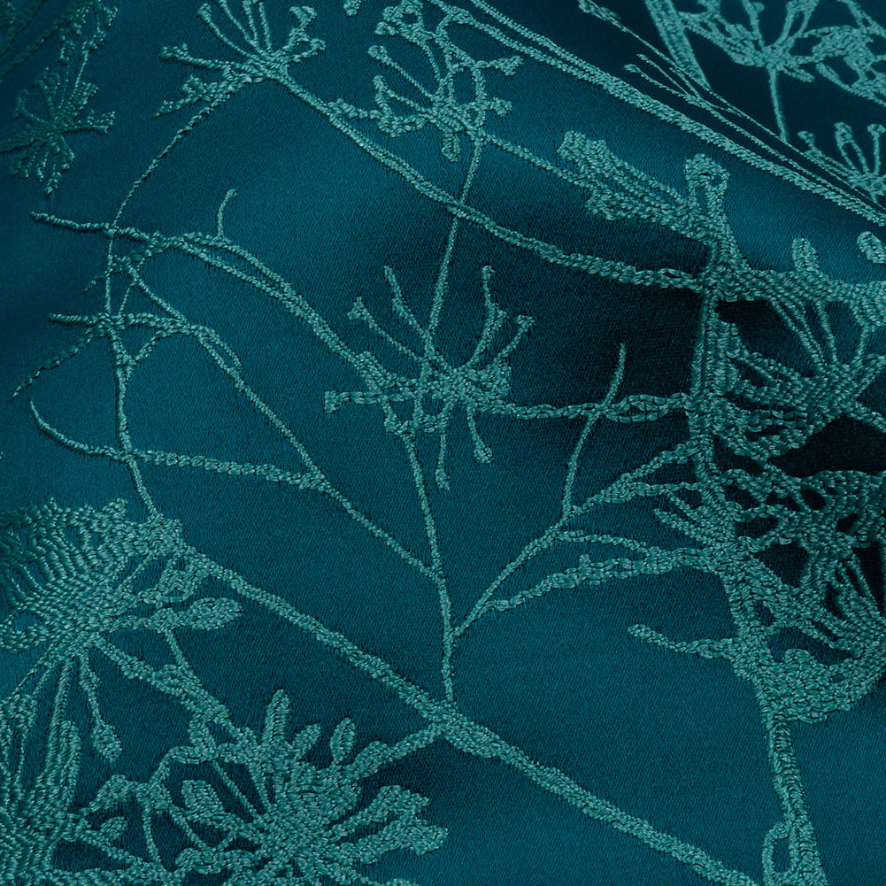 Satin-Faced Drapery Jacquard - Peacock Fennel Flowers - British Imported - Joann Fabrics