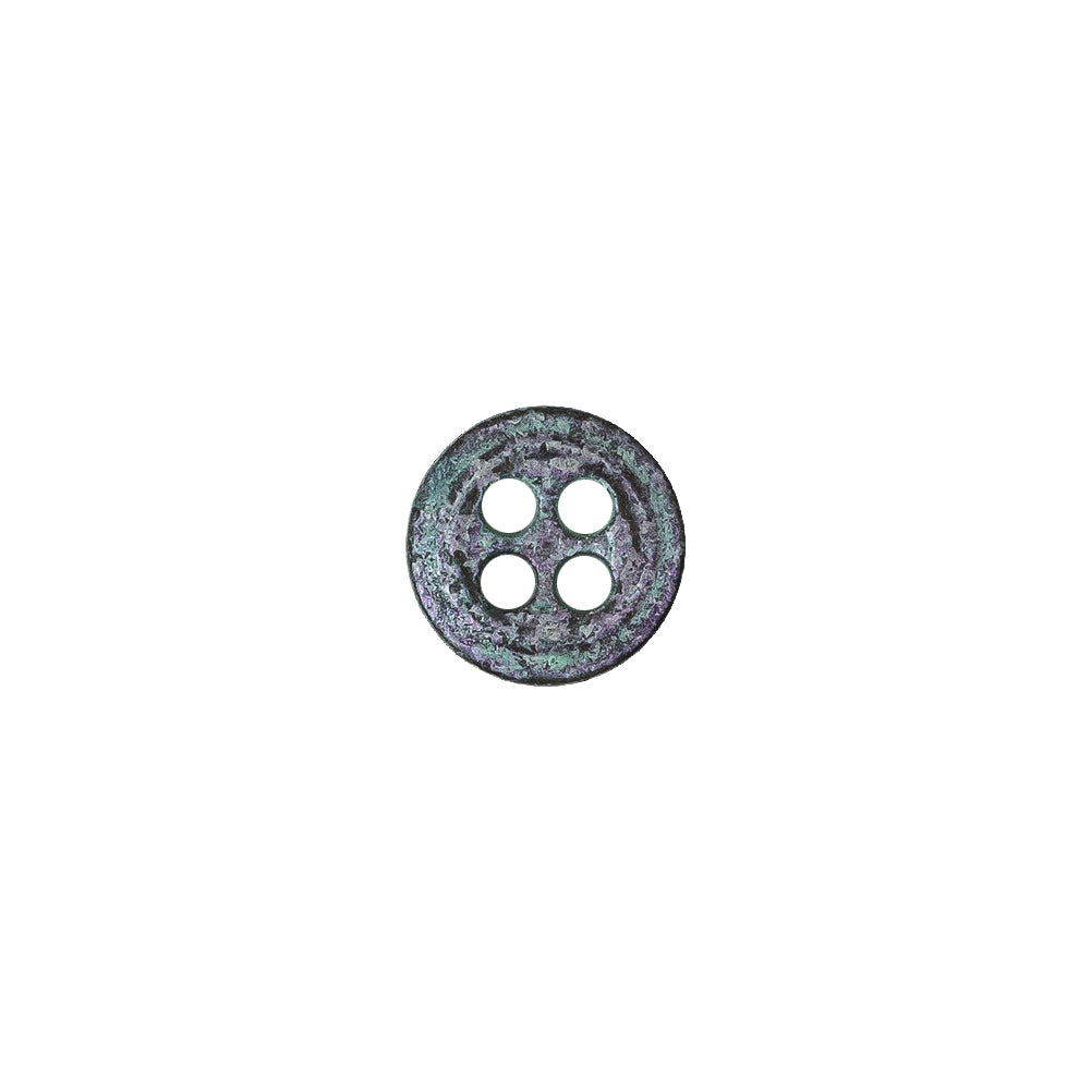 Italian Aqua and Lilac Oxidized Metal 4-Hole Button - 16L/10mm - Joann Fabrics
