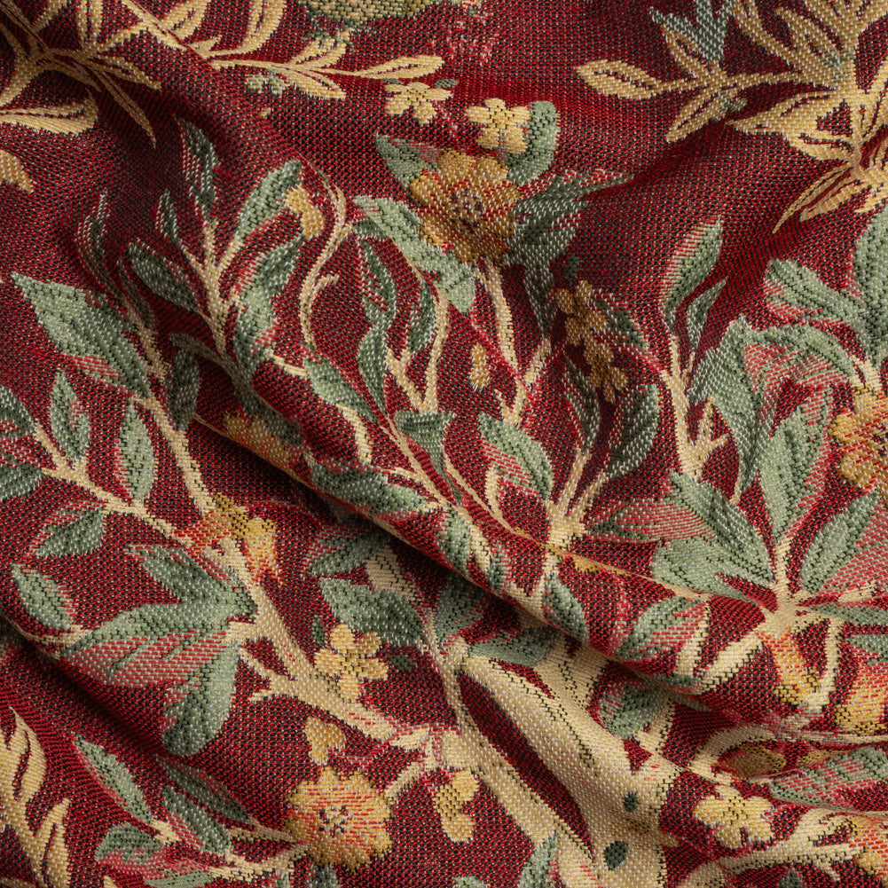 Drapery Jacquard - Merlot Pheasants in the Orchard - British Imported - Joann Fabrics