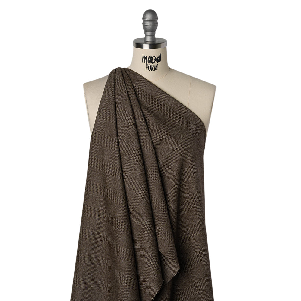 Wool Suiting - Brown and Black Glen Plaid - Joann Fabrics