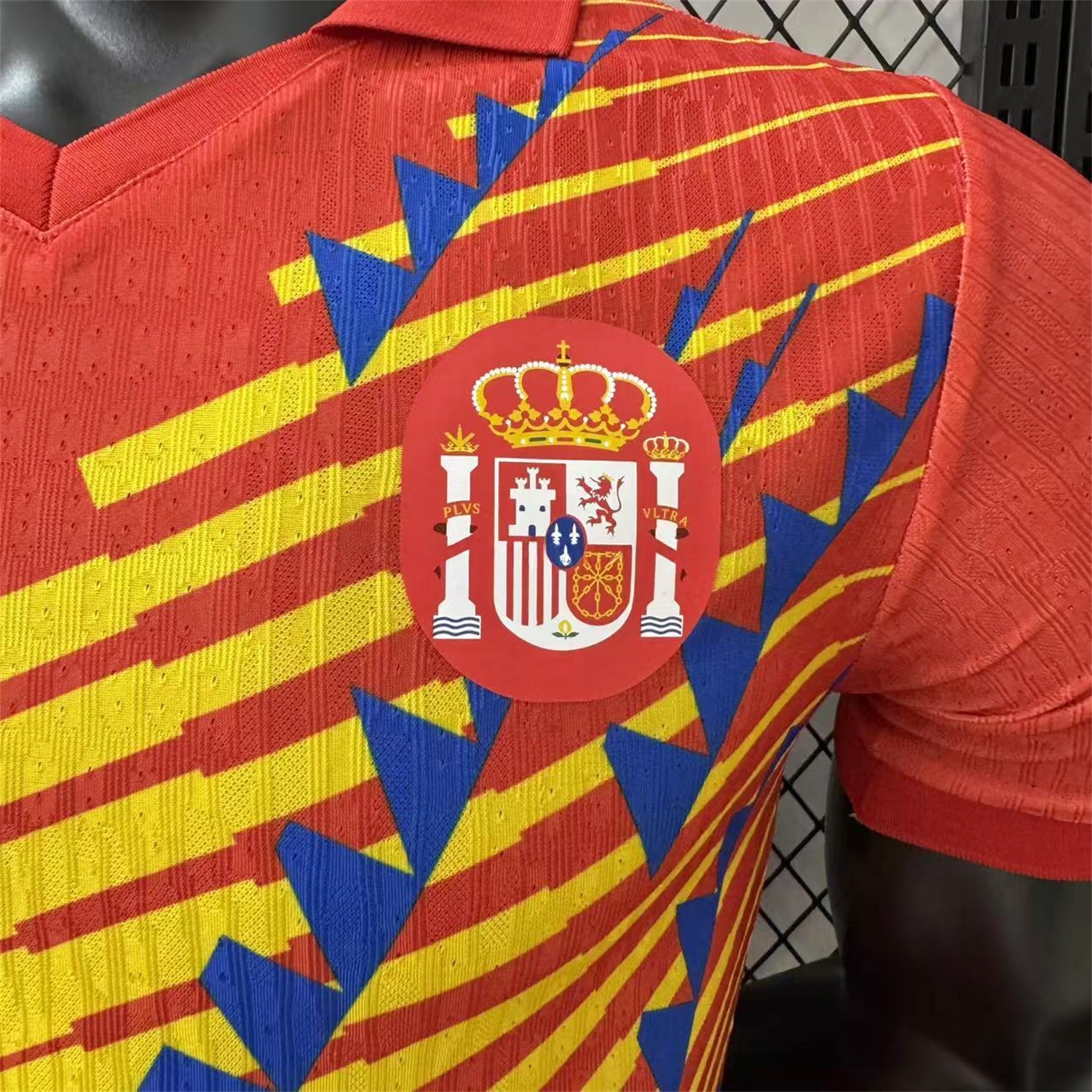 Spain 2026 Blue-Yellow Stripes Red Special Jersey - Player Version - UnitedFutballJersey