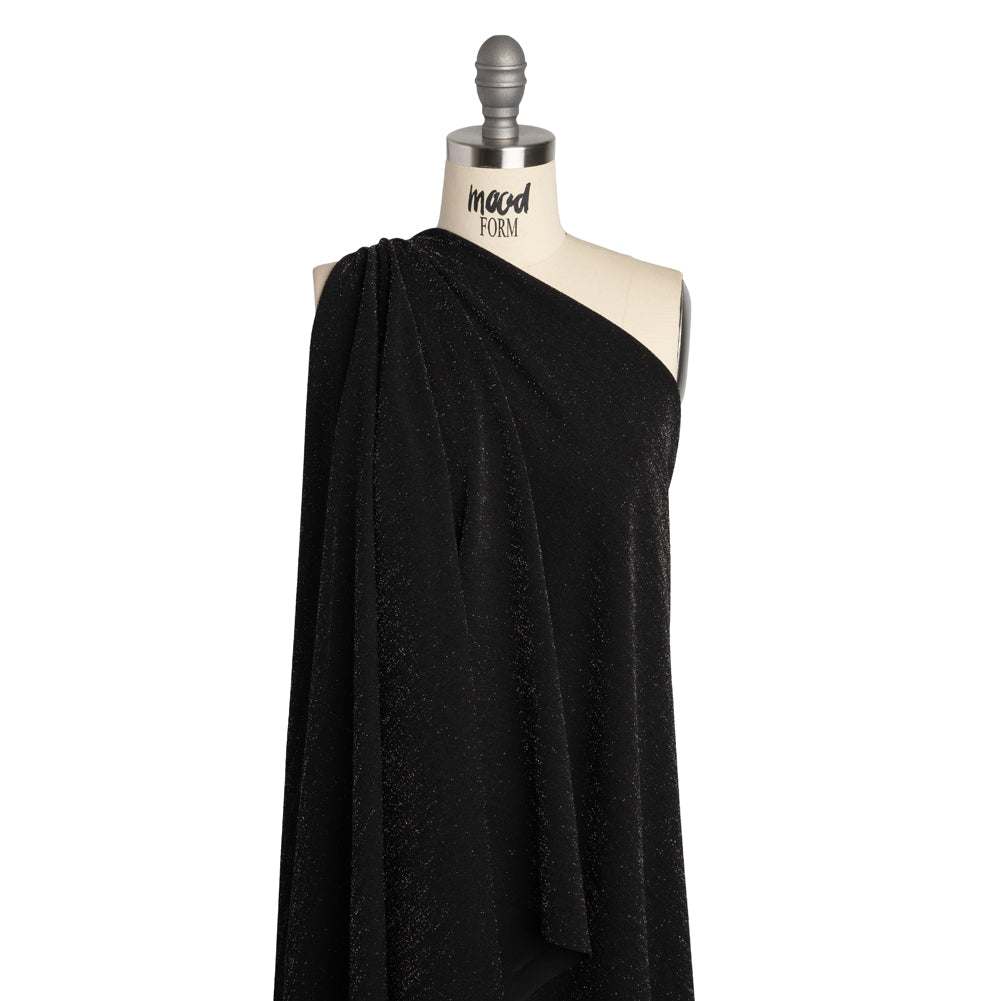 Stretch Polyester Metallic Crepe Double Knit - Black and Silver - Designer Deadstock - Joann Fabrics