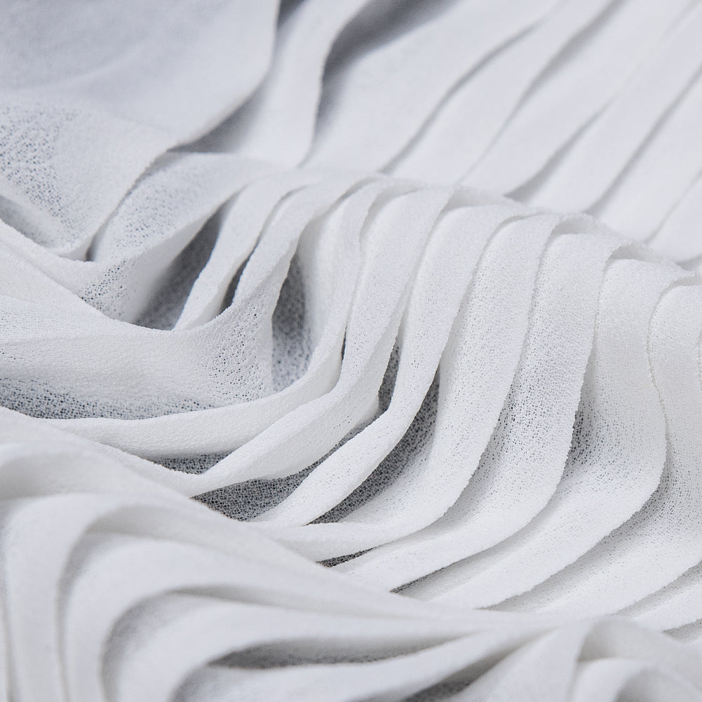 Accordion Pleated Chiffon - White - Etereo Collection - Joann Fabrics