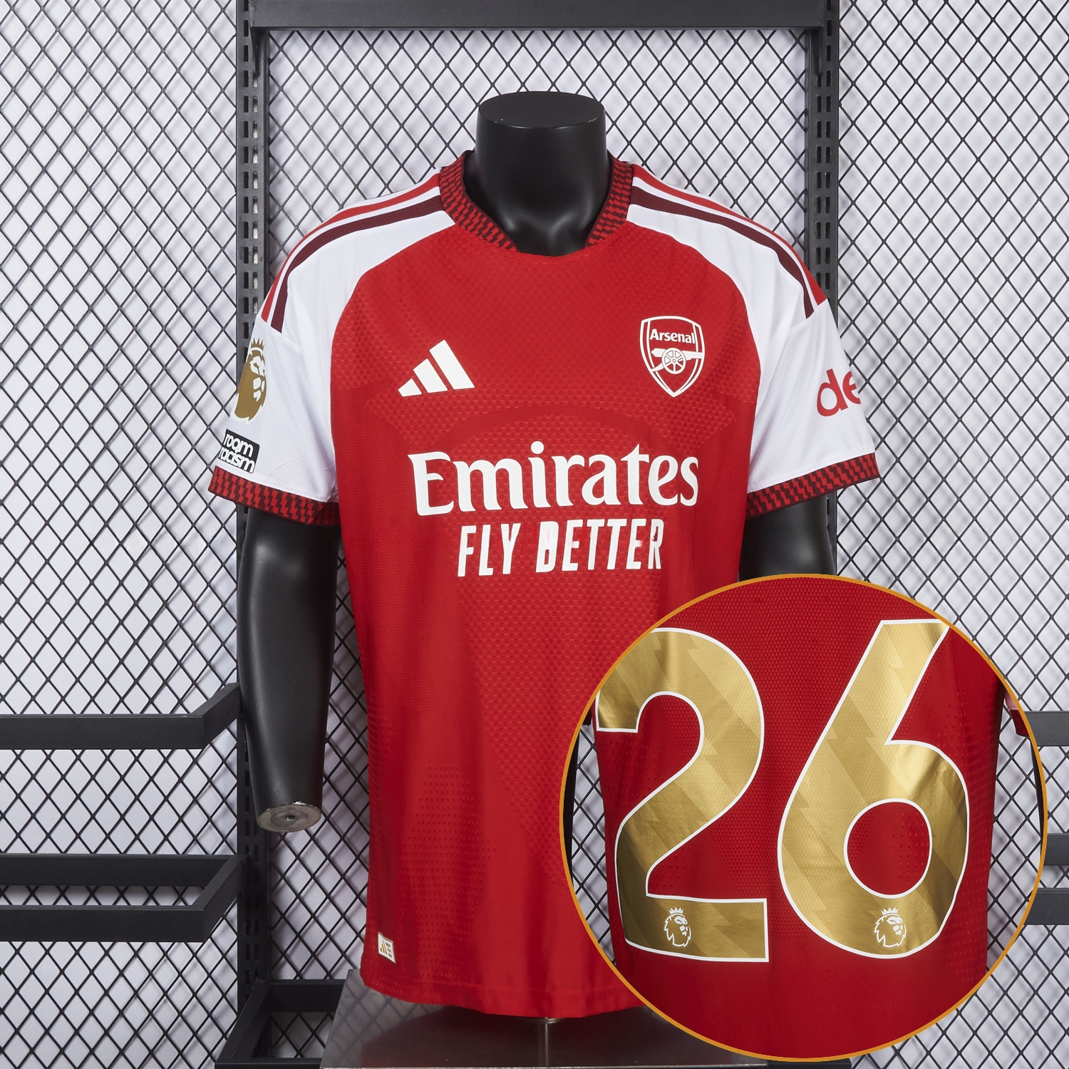 【Champion 26 Font】Arsenal 26-27 Home Jersey - Player Version - UnitedFutballJersey