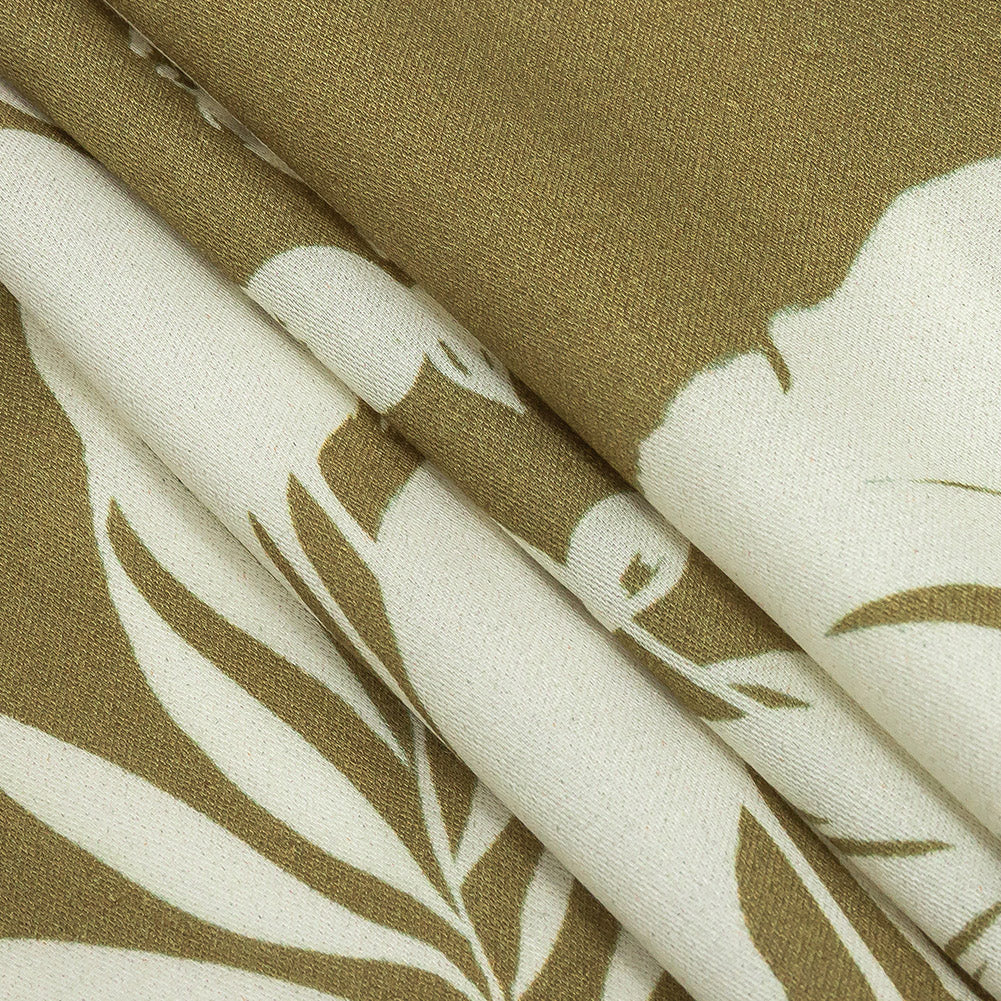 Rayon Challis - Olive Animals and Leaves - Understory Samba Print - Mood Exclusive Rio Collection - Joann Fabrics