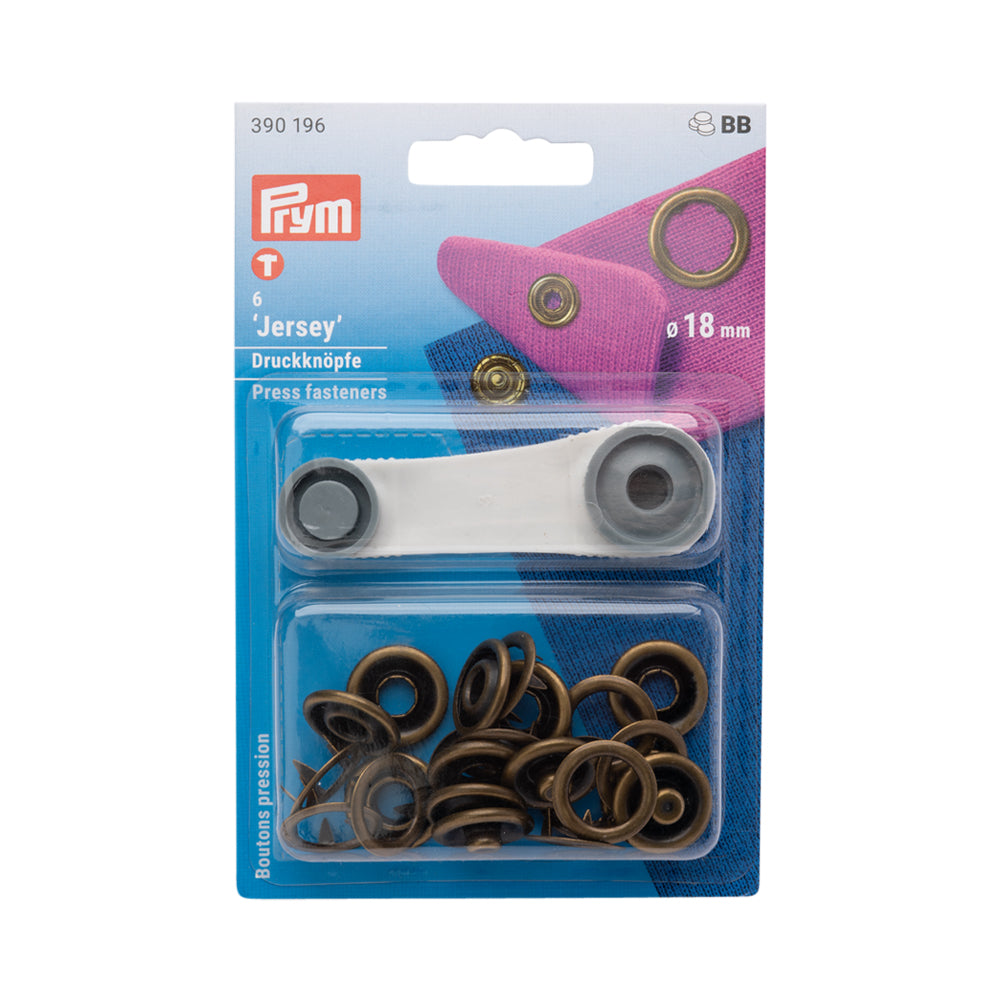 Prym Jersey Press Fasteners and Tools - Antique Brass 18mm - 6pc - Joann Fabrics
