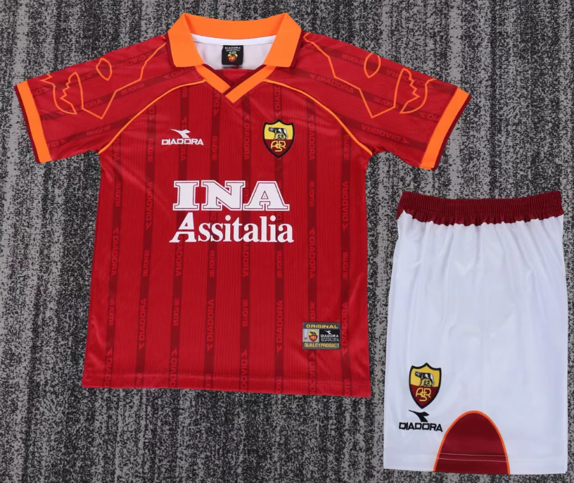1999/2000 Retro Roma Home Football Jersey 1:1 Thai Quality Kids Size