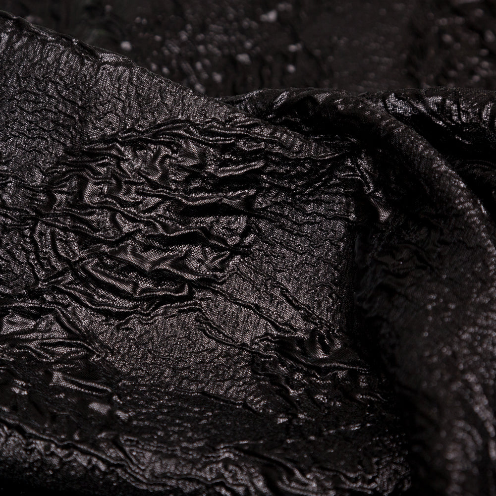 Metallic Black Crinkled Luxury Brocade - Joann Fabrics