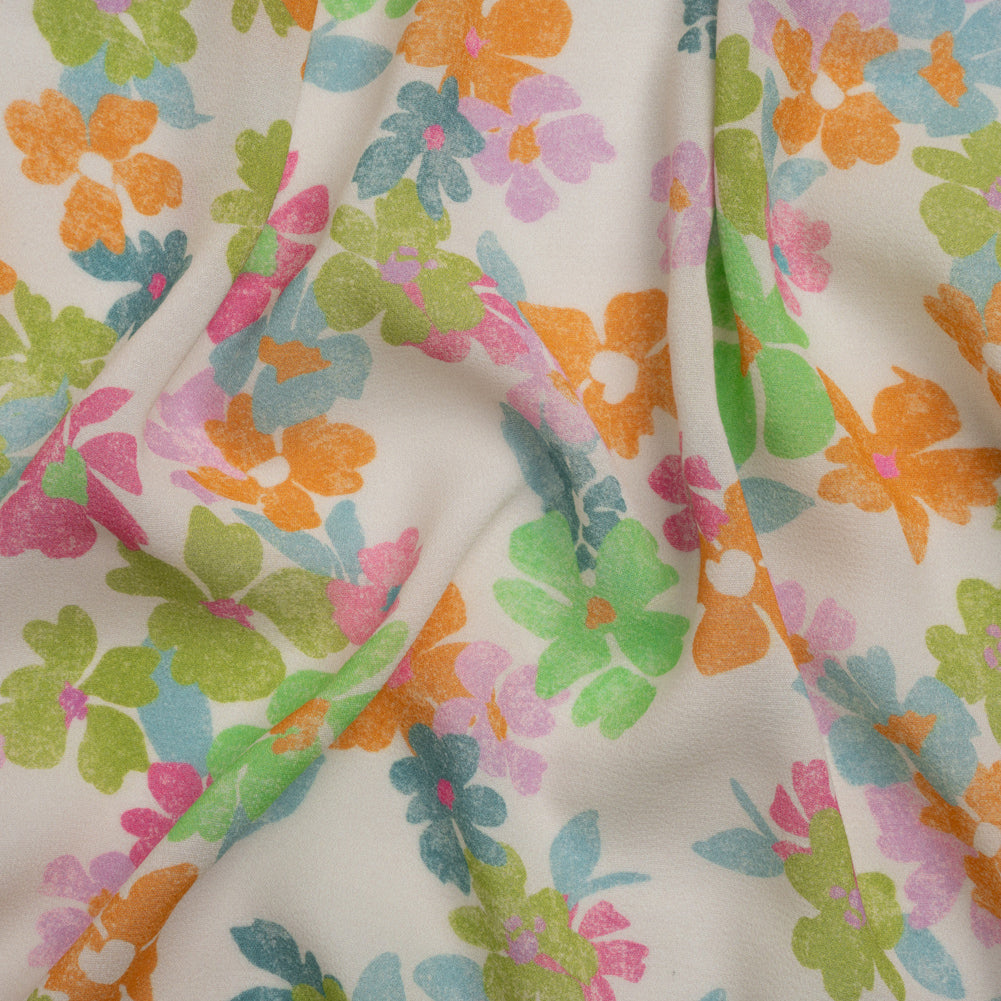 Mood Exclusive White Flirt with Flowers Viscose Georgette - Joann Fabrics