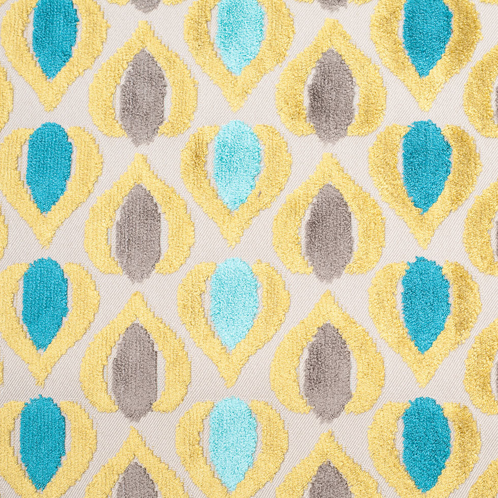 Green/Blue Geometric Cut Polyester-Viscose Velvet - Joann Fabrics
