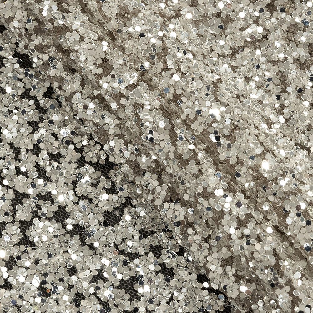 Tulle with Glitter Clusters - Mink with Platinum - Eminence Collection - Joann Fabrics