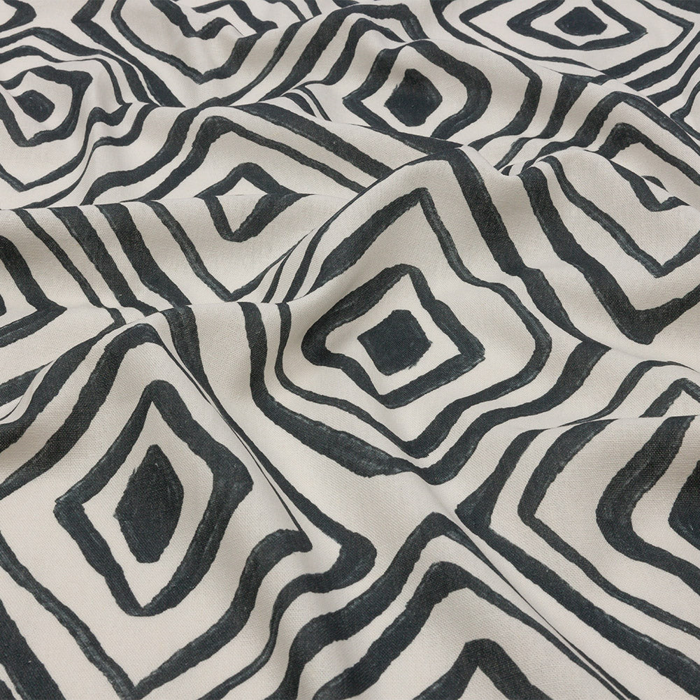 Linen and Rayon Woven - White Painted Diamonds - Sahara Summers Print - Mood Exclusive Palm Beach Collection - Joann Fabrics