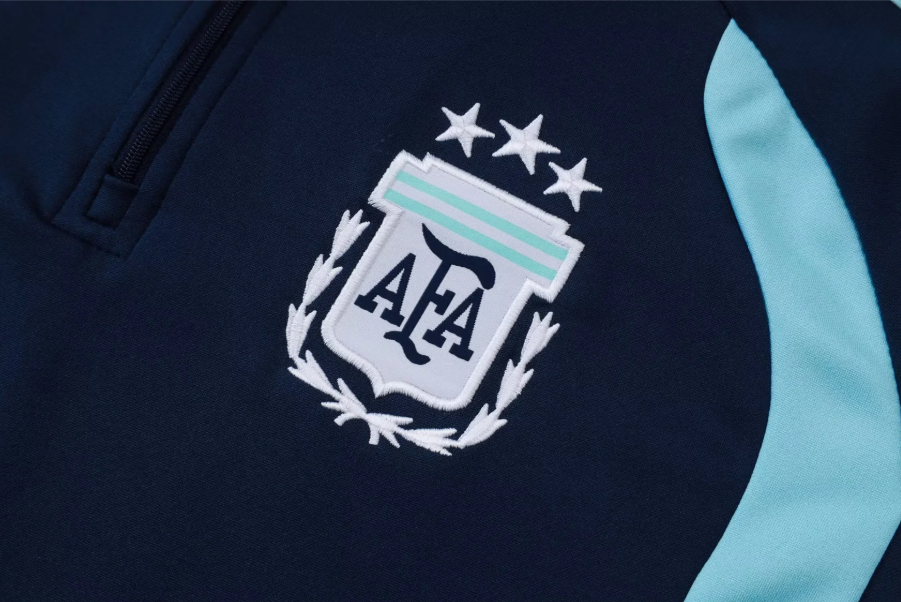 2025/2026 Argentina Half-Pull Training Suit Royal Blue Jersey Set
