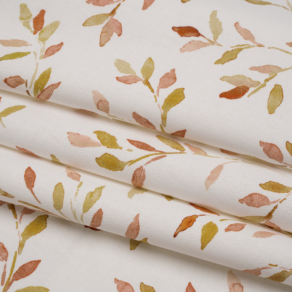 Printed Cotton Canvas - Sienna Leafy Stems - British Imported - Joann Fabrics