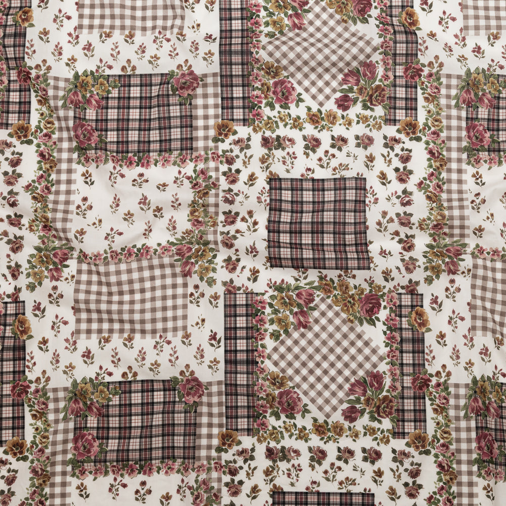 Cotton Voile - Plaid and Floral Patchwork - Peony Picnic Print - Mood Exclusive Serengeti Collection - Joann Fabrics