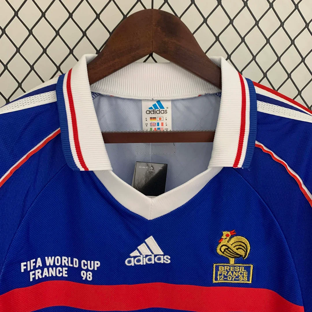 1998 Retro France Home Jersey Long Sleeve