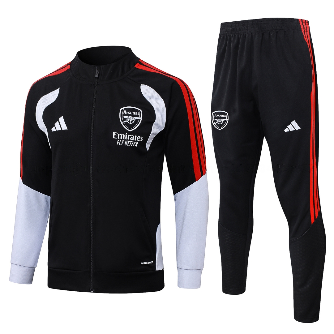 Arsenal 26-27 Jacket Training Tracksuit - Red Edge Black Jackets & Pants - UnitedFutballJersey