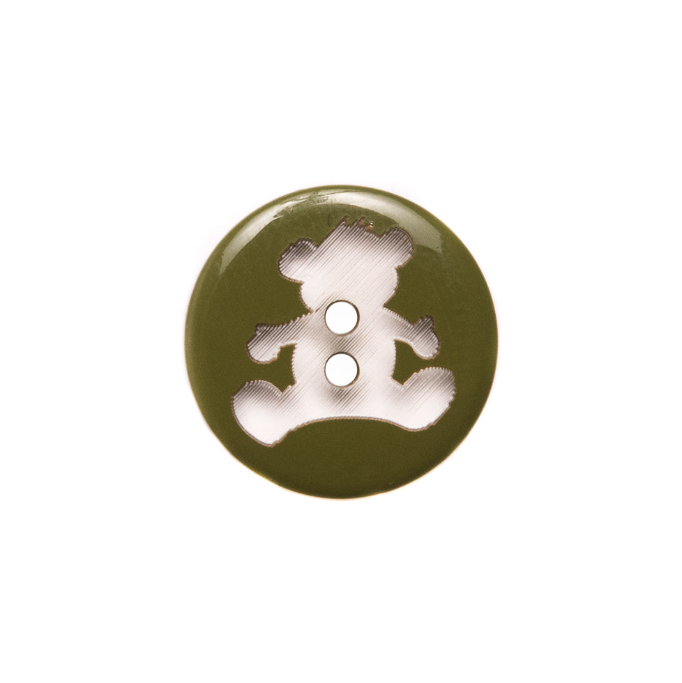 Italian Green Teddy Bear Plastic Button - 24L/15mm - Joann Fabrics