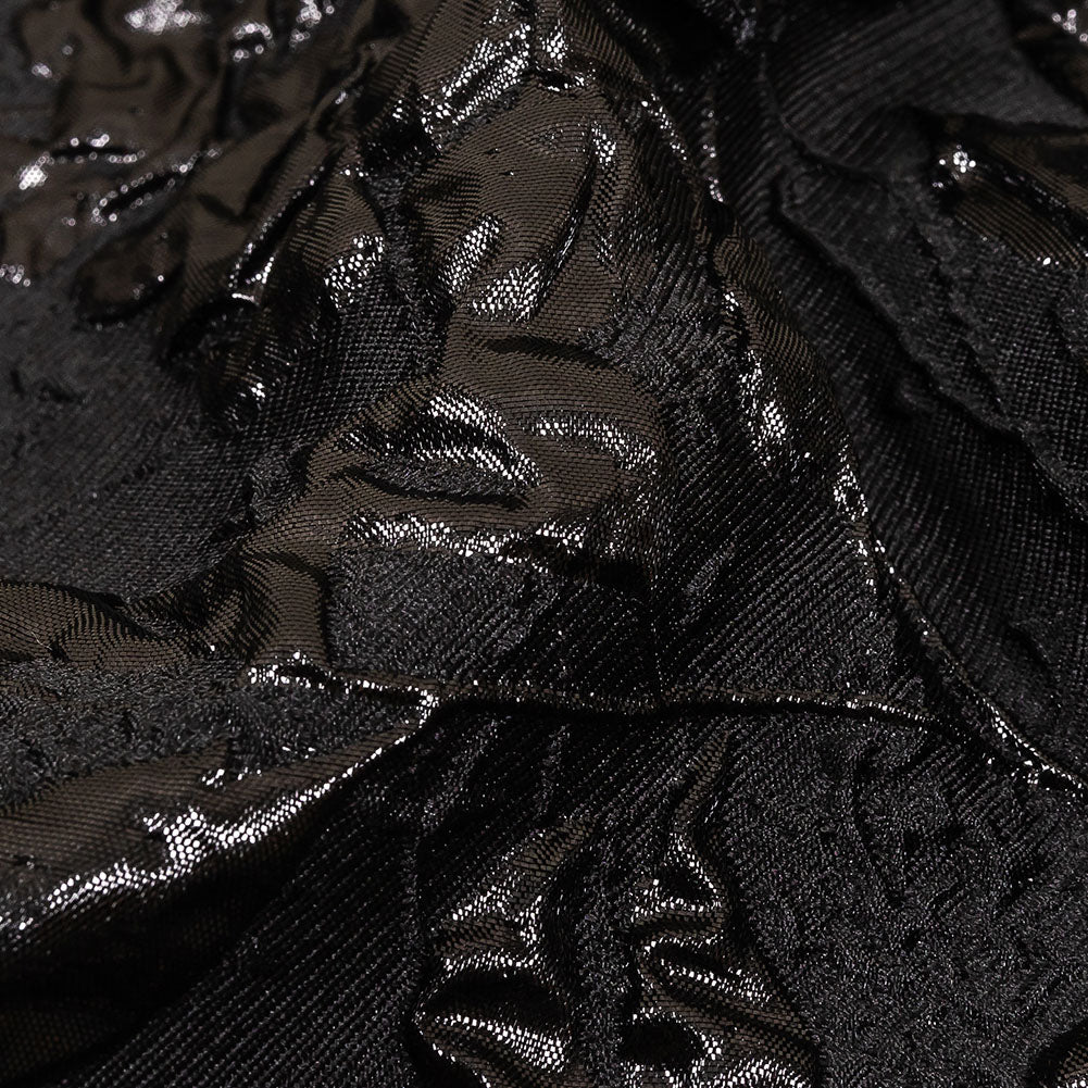 Metallic Black Roses and Leaves Luxury Brocade - Joann Fabrics