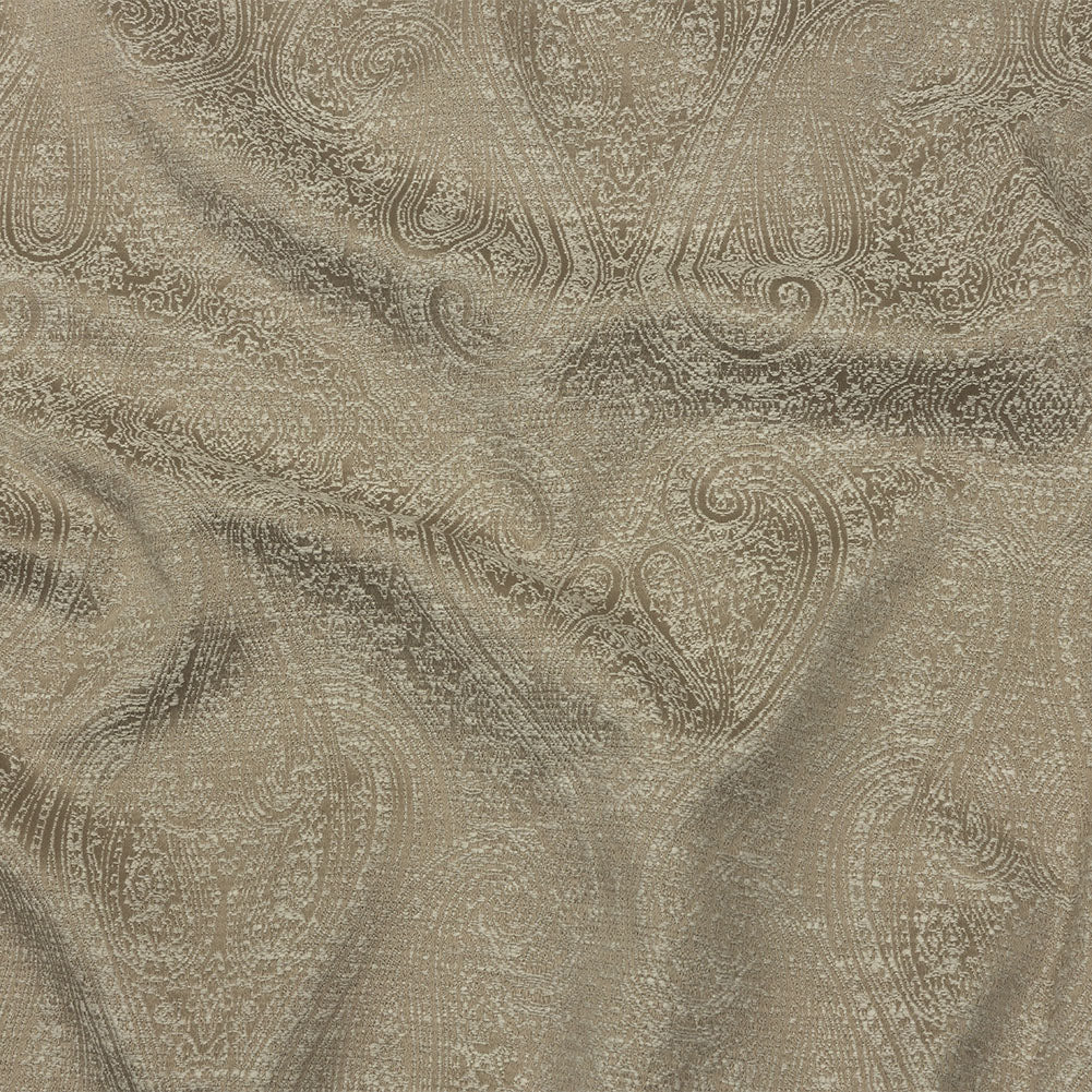 Cotton and Recycled Polyester Drapery Jacquard - Latte Delicate Paisley - British Imported - Joann Fabrics