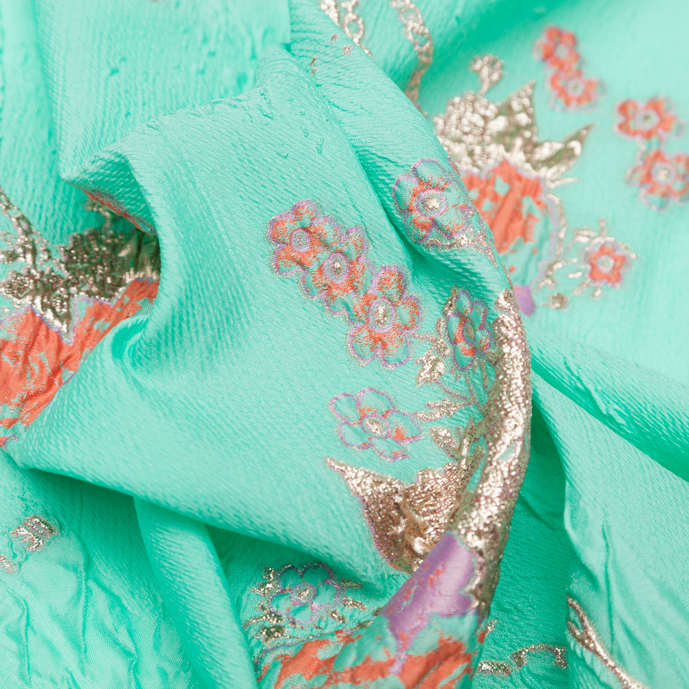 Cascade, Orchid Haze and Metallic Bright Gold Floral Luxury Brocade - Joann Fabrics