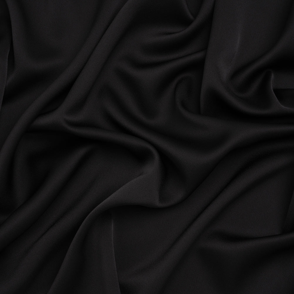Crepe Back Polyester Satin - Black - Designer Deadstock - Joann Fabrics