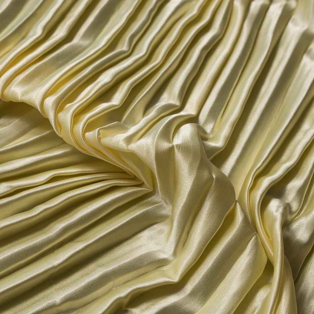 Pleated Stretch Satin - Mellow Yellow - Andreas Collection - Joann Fabrics