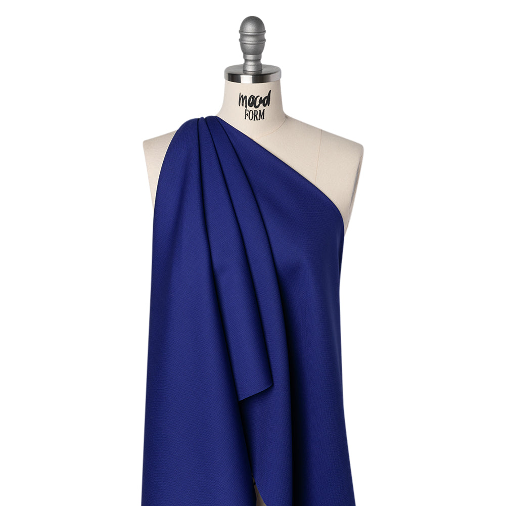 Wool Basketweave Suiting by Alexander McQueen - Cobalt Blue - Designer Deadstock - Joann Fabrics