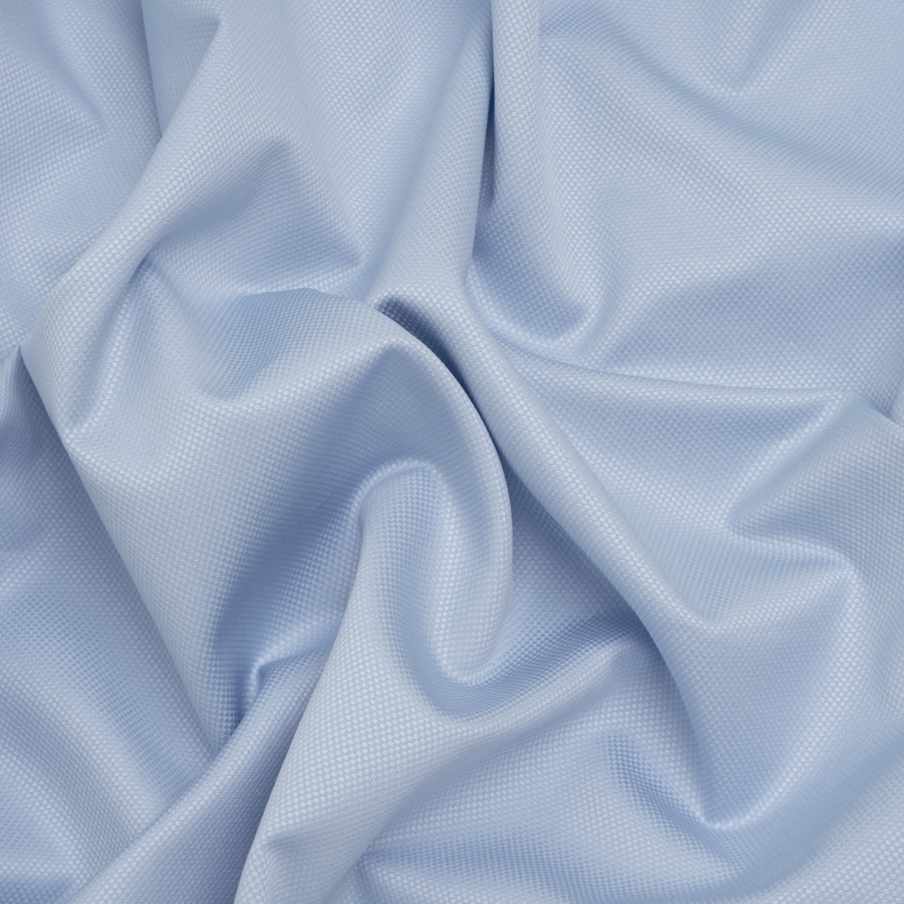 Cotton Dobby Shirting Made in England - Light Blue Tonal Checks - Designer Deadstock - Joann Fabrics