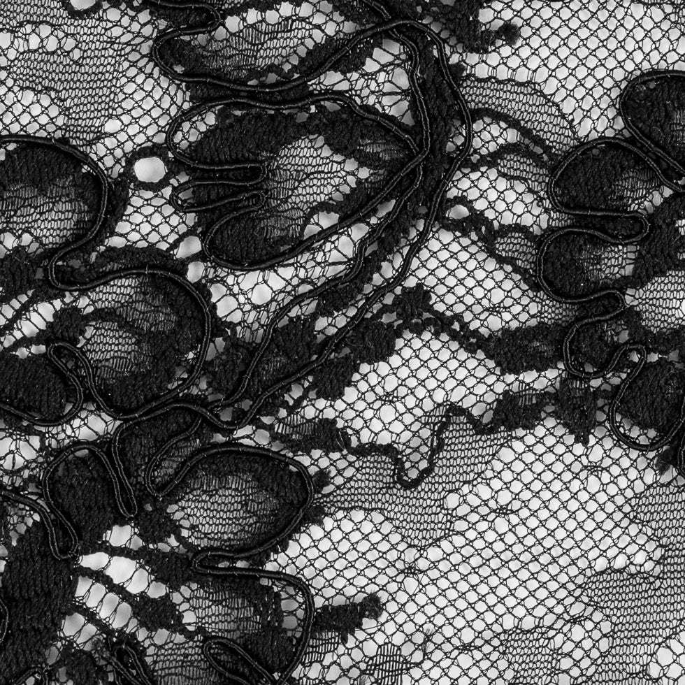 Corded Lace - Black Floral - Joann Fabrics