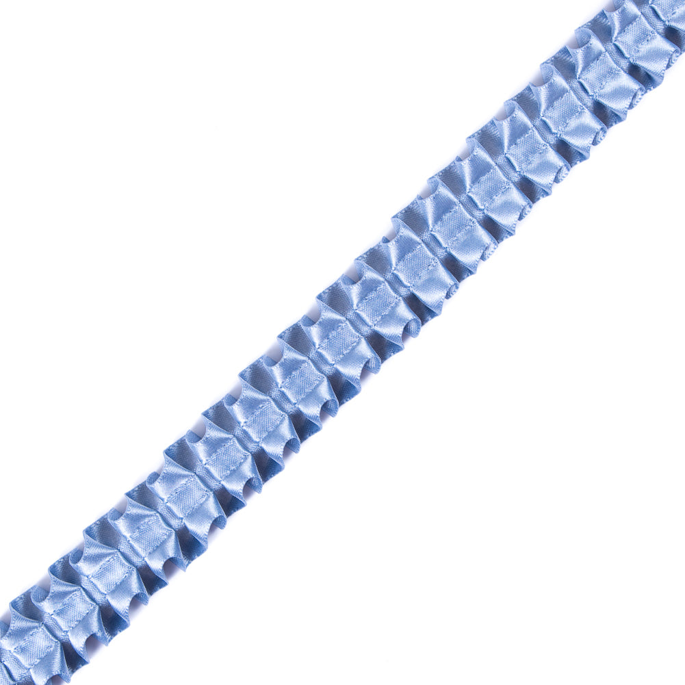 Italian Colonial Blue Box Pleated Trimming - 1